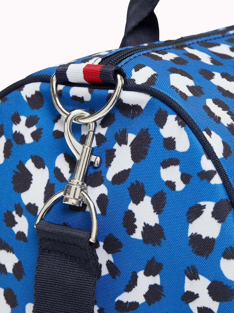 Lány Tommy Hilfiger Cheetah Duffle Táska Kék | HU 2019UZG